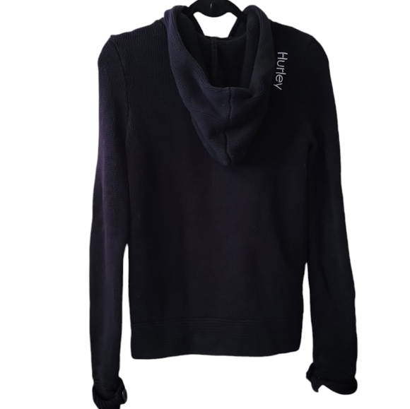 Hurley front zip cardigan, hooded sweater. Size Medium - Picture 2 of 8